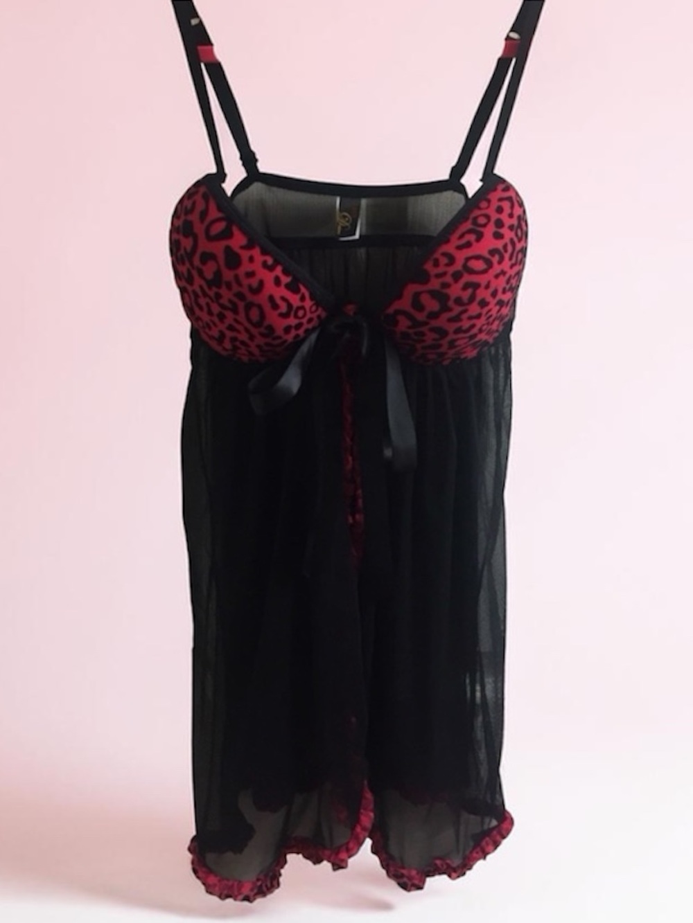 Sexy sheer cheetah negligee nightie